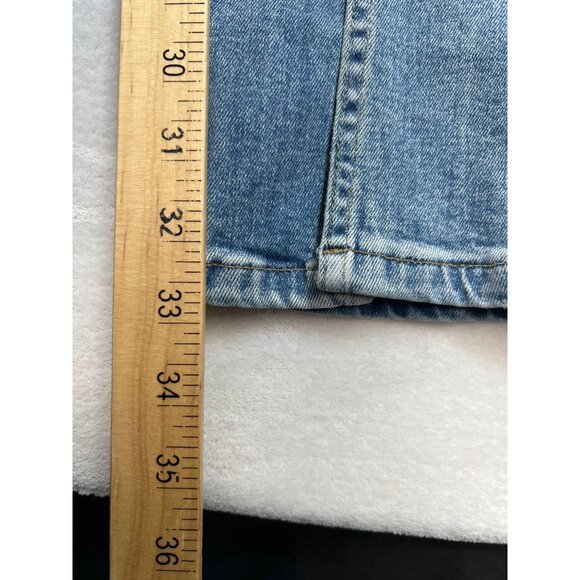 Zara Jeans Womens 6 Blue Denim Straight Skinny Split Ankle High Rise - Picture 9 of 10